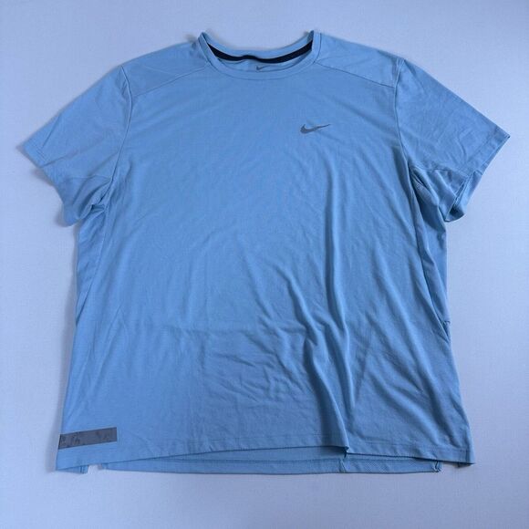 Nike Dri-FIT Running Division Blue Reflective‎ Running Shirt Mens XL Active Gym - Picture 1 of 9